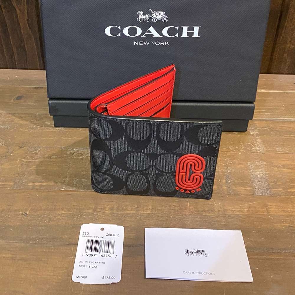 NWT Authentic Coach Signature 3-in-1 Pop Wallet - Picture 7 of 8